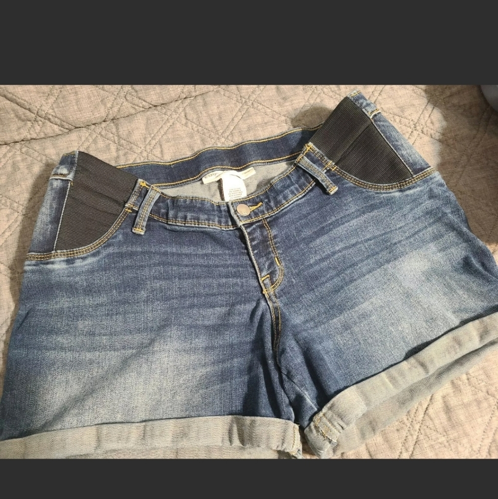 811 Liz Lange Maternity Women's Size Small Blue Denim Stretch Shorts